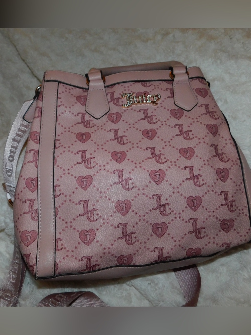 Juicy Couture Pink Monogram Shoulder Bag